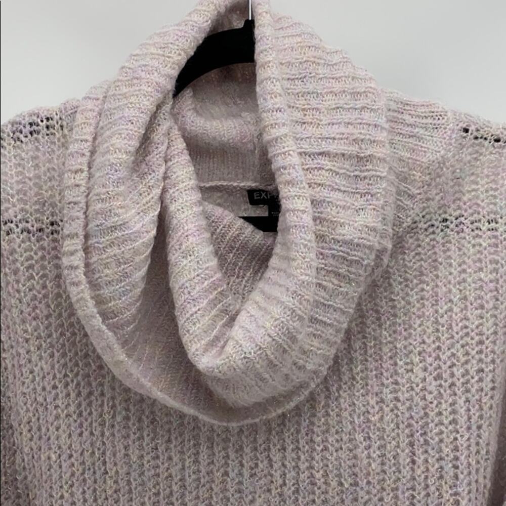Express cowl lavender light metallic sheen oversized cozy loose fit size S - Picture 3 of 6